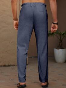 Genlund Pantalones casuales de hombre con bolsillo en diagonal y corte entallado - Gris Oscuro - Ver 2