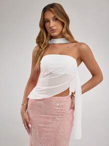 SHEIN BAE Vestidos elegantes y románticos de color rosa para mujer, vestidos de verano con escote halter, Top plisada y bajo asimétrico, para salir, outfits de verano, outfits de rave, outfits de club sexy para mujer, outfits de playa para mujer