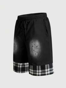 ROMWE MEN Grunge Punk Quần Short Thường Ngày Thời Trang Nam Cho Mùa Hè - màu đen - Xem 5