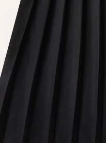 فستان أنيق بتصميم زهري ثلاثي الأبعاد مطوي للفتيات المراهقات باللون الأسود، مناسب للمناسبات، للربيع والصيف، قطعة واحدة