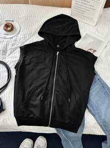 Comfortcana Große Größen Lässig Sommer Reißverschluss Kordelzug Kapuzen Hoodie Sweatshirt für Herbst/Winter