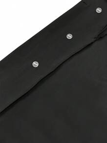 Selianne Vestido midi de manga larga con cuello alto y cintura de unicolor, elegante y digno, para trabajo, vestimenta de mujer de otoño - Negro - Ver 6