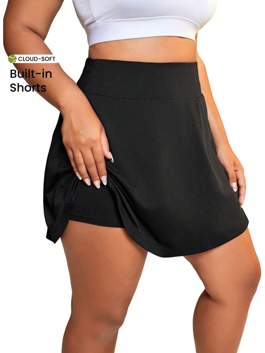 CourtClass Plus Size Damska Jednokolorowa Spódnica Spódnica Sportowa Tenisowa