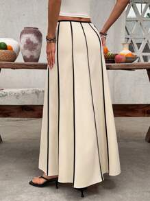 SHEIN Frenchy Gonna lunga a righe da donna a vita alta a sirena
