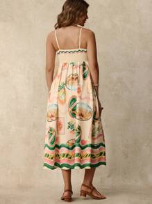 Boho Mama Abito casual senza maniche con stampa di piante tropicali, per donne in gravidanza, adatto per vacanze