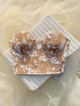 SHEIN Privé 加大码优雅性感女式花卉蕾丝衬衫，适合派对、婚礼、订婚、音乐节、毕业典礼，有弹性