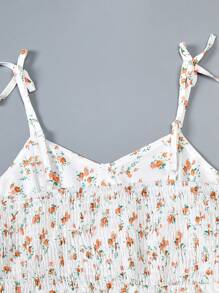 Vestido de niña preadolescente con múltiples capas de volantes y estampado floral, falda de tipo pastel, ideal para fiestas y salidas con estilo campestre en todas las estaciones