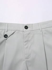 Calvornis 成熟稳重男士西装裤百搭休闲商务正装高端修身直筒西裤 - 淺灰色 - 查看 7