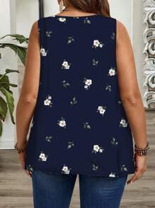 EMERY ROSE Canotta e top da donna oversize con fiori ditsy, arricciata, con bretelle larghe, adatto per la primavera e l'estate