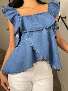 K-Vae Women's Denim Cami Top, Casual & Fitted, Blue, Summer / Summer Outfits For Women/ Summer Clothes / Cute Summer Tops/ Summer Bottoms/Summer For Women, Summer Outfits For Women/Summer/Summer Clothes/Cute Summer Tops, Easter/Easter /Easter Outfit Women, Festival/Festival Outfits, Rave Outfits/Concert Outfit Women/Country Concert Outfit/Rave/Rave Outfits Festival/Nashville Outfits/Ibiza Outfits, Elegant, Boho/Bohemia/Boho Women's Clothing;Cowgirl/Cowboy, Brunch Outfits For Women, Mother Day/Mom/Mother/ Mommy/Mother's Day/Mama/Mum/Mother's Day Gift