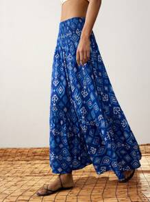 Maija 女式几何印花褶皱休闲度假裙