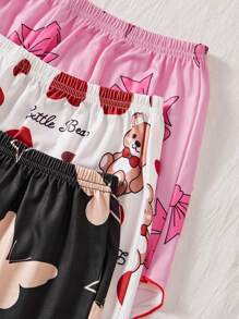 SHEIN 3pcs/Set Cute Printed Camisole & Shorts Coordinating Set - Multicolor - View 5