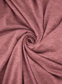 SHEIN Camiseta ajustada de manga corta con cuello en V, plisado y manga de murciélago de unicolor para maternidad - Rosa - Ver 7