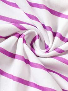 SHEIN Playful Pals 2 Packs Baby Girl Colorblock Striped Sleeveless Dresses - Purple - View 7