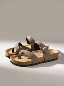 Solecia 女士可调节搭扣休闲沙滩拖鞋，圣诞节礼物