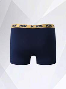 SHEIN 5pcs/Set Men Elastic Waist Letter Print Boxer Briefs - Multicolor - View 2