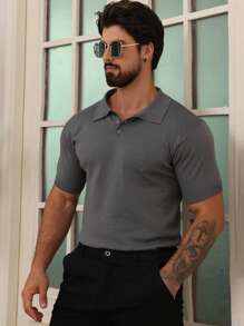 DAZY 1 pieza Jersey de punto liso de verano para hombres para ir a trabajar