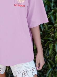 Aralina Camiseta de verano unisex suave y mantecosa, de longitud regular y con gráfico lindo, ideal para vacaciones y días festivos