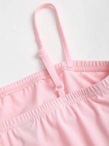 SHEIN Unity 女式黑色无袖连体裤，休闲修身短款连体衣，春夏 - 粉色 - 查看 3