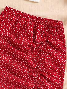 2pcs/Set Teen Girls Vacation Ensemble, Suitable For Beach Holiday, Summer Outfit With Tank Top And Mini Skirt - Burgundy - View 4