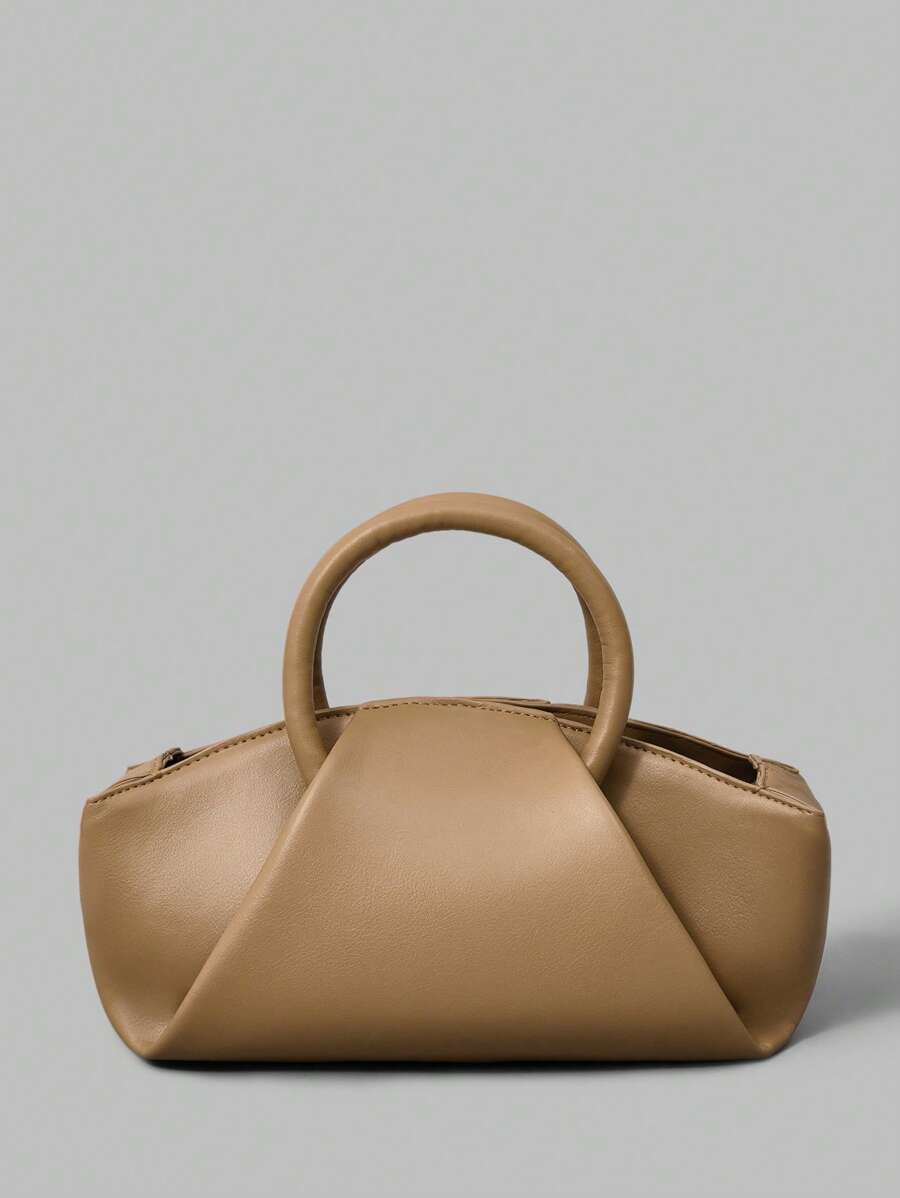 Ontre Stylish Versatile Casual Office Dual Ring Handbag - Camel - View 1