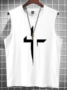 Manfinity LEGND 2025 Summer New Men's Plus Size Tank Top, Mature Street Style Sleeveless Loose Top