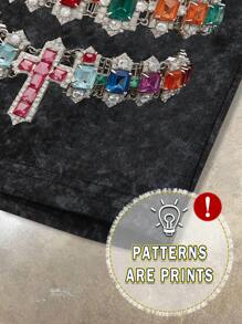 PAVTROS Men's Cross Print Drawstring Waist Loose Casual Shorts - Multicolor - View 3