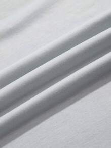 Manfinity RelaxMax Men's Contrast Color Round Neck Short Sleeve Casual T-Shirt And Drawstring Waist Shorts Set Casual Two Pieces Set Men - Grey - View 6