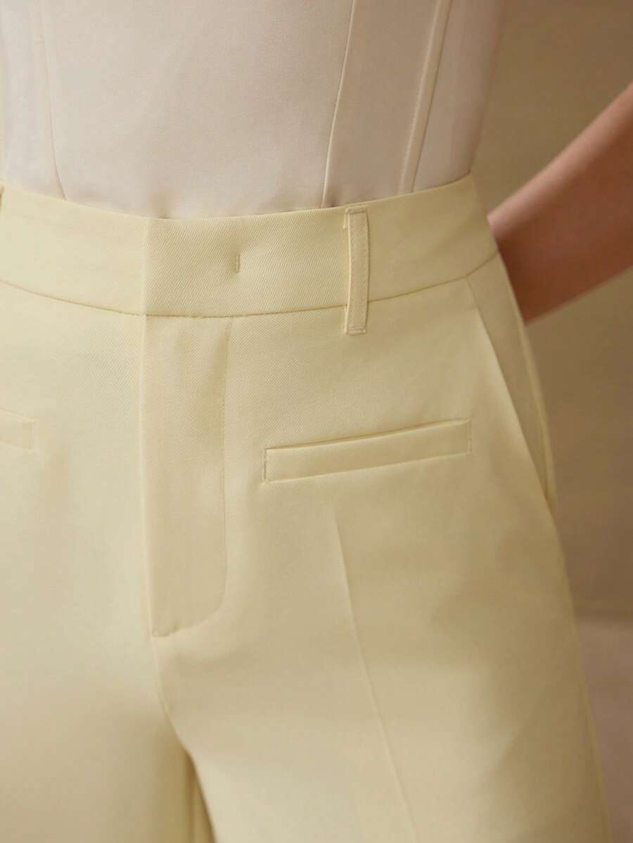 MOTF PREMIUM PRESS CREASE SLANT POCKET SUIT PANTS - Yellow - View 2