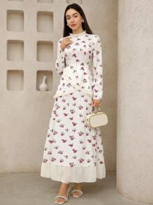 Graceveil 女士度假派对荷叶边下摆长款修身连衣裙