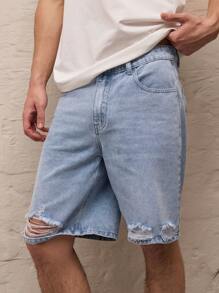 SWAVVY Men's Casual Loose Solid Color Elasticated Waist Woven Shorts