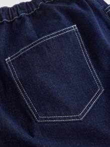 SHEIN MOD Short en jean grande taille, jupe-short ajustée casual en patchwork, jupe-short bleue pour la fête des mères, concert d'été, vacances à la plage, jupe-short mignonne, jupe-short décontractée chic pour femme, jupe-short pour l'aéroport