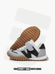 JNSQ 1 paire de chaussures de sport respirantes en maille pour enfants, baskets plates simples et à la mode avec semelle en caoutchouc, légères et durables pour la rentrée scolaire du printemps/été