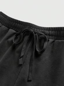 ROMWE MEN Grunge Punk Quần Short Thường Ngày Thời Trang Nam Cho Mùa Hè - màu đen - Xem 4