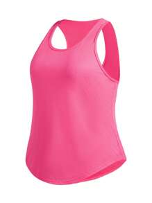 Easithlete Fashion Women's Plus Size Fitness Running Sports Suit - Pink - View 8