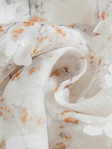 EastFlair 女式中国风花卉印花束腰迷你连衣裙，夏季