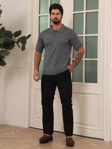 DAZY 1 pieza Jersey de punto liso de verano para hombres para ir a trabajar
