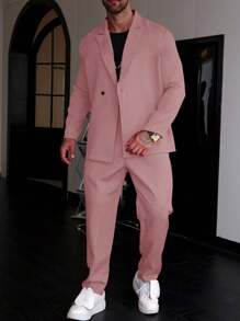 Manfinity Homme 男士绅士商务单排扣西装外套和裤子套装