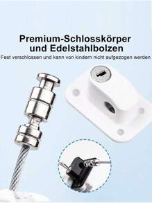 1pc/2pcs/4pcs Refrigerator Door Lock With 2 Keys Stainless Steel Zinc Alloy Adhesive Lock, 16cm Link Wire. Cabinet & Drawer Lock, Fridge Lock With No Drilling Required. Adhesive Childproof Window Lock For Furniture, Washing Machine, Household Appliances.