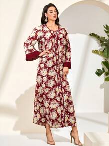 Al Najma Women's Simple & Fashionable Arabic Style Modest Full Length Jalabiya Dress, Suitable For Summer