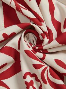 Freevana Vestido con estampado floral y cinturón talla grande