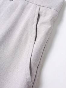 Manfinity Bizformal Men's Simple Fashion Business Casual Zipper Trousers. Men's Trousers Are Suitable For Daily Wear, Commuting, Gatherings, Weddings, School, Parties, Meeting Friends, Shopping. Can Be Given As A Gift To Boyfriends, Friends, Family Formal Pants Dress Pants Men's Suit And Pants Formal Pants For Men Suits Pants - Light Grey - View 7
