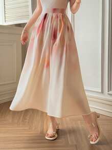 DAZY Women Ombre Umbrella Skirt, Spring & Summer - Multicolor - View 2