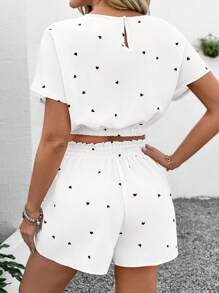 SHEIN LUNE Women Two Pieces Outfits For Daily Wear - White - View 3