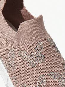 JNSQ 1 Pair Kids Casual Studded Slip-On Soft Bottom Sports Shoes, Versatile For All Seasons Back-To-School - Pink - View 6