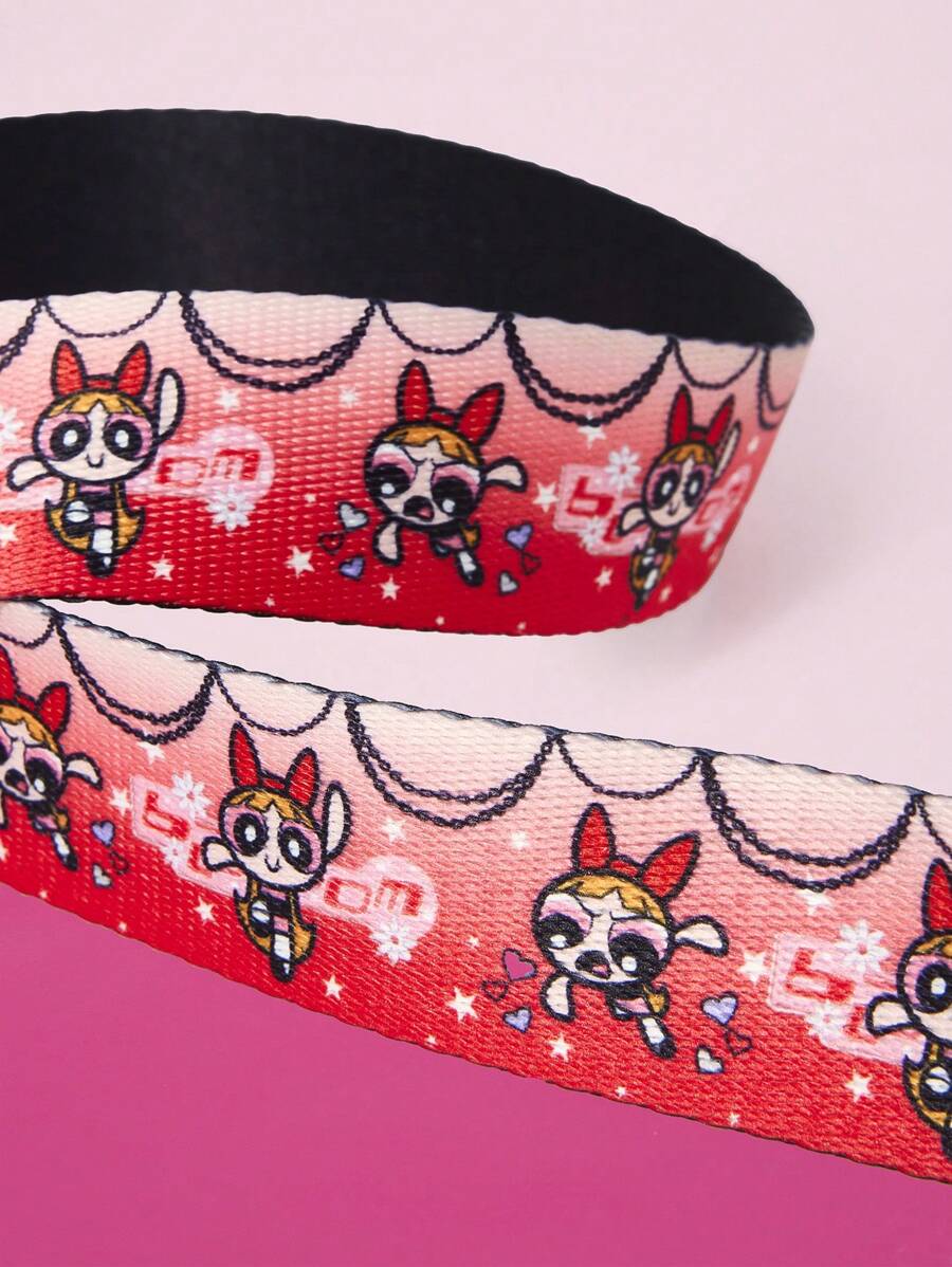 THE POWERPUFF GIRLS X SHEIN 1pc Women's Fashion Cute Cartoon Blossom Pattern Belt - Multicolor - View 1