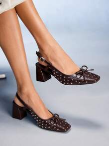 CUCCOO GRLICON Women's Y2K Punk Style High Heel Pumps, Suitable For Motorcycle, Cool Girl, Halloween, Christmas, Party Outfits - Brown - View 6