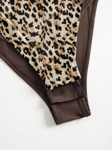 INAWLY Women's Black Metal Decor Bandeau Bodysuit, Beach & Outdoor Summer Swimwear - Brown - View 5