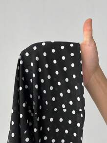 SHEIN EZwear 女士休闲度假波尔卡圆点印花细肩带连衣裙