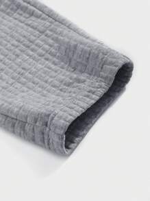 SHEIN Leap Crew 2pcs/Set Teen Boy Loose Casual Textured Fabric Sweatpants Set - Multicolor - View 5